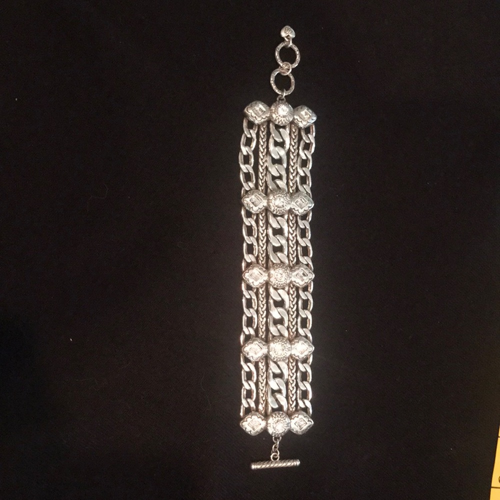 Brighton Silver Five Chain and Crystal Bracelet - Picture 2 of 8